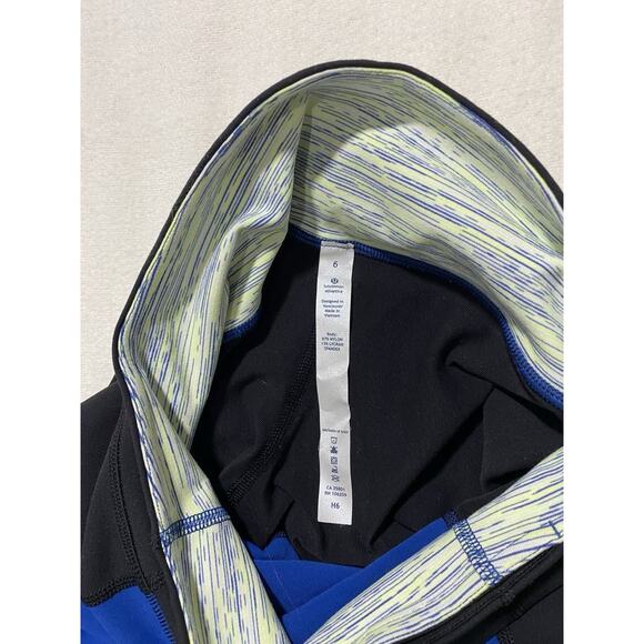 Lululemon Wunder Under Pant Colorblock Leggings Size 6 Blue Black NWT - Picture 12 of 14